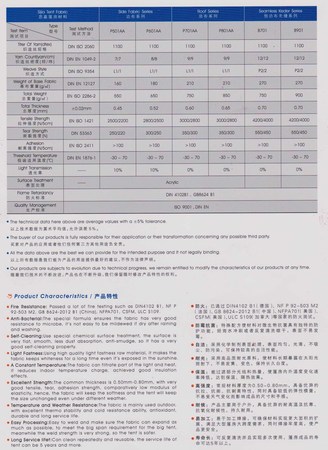 思嘉篷房布B1级防火参数